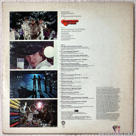 Various ‎– Stanley Kubrick's A Clockwork Orange (Music From The Soundtrack) vinyl record back cover