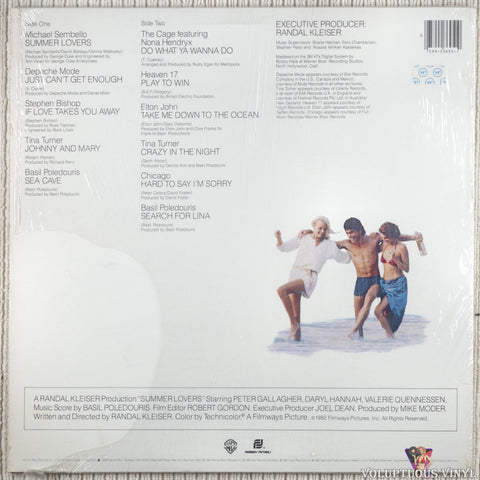 Various – Summer Lovers (Original Sound Track From The Filmways Motion Picture) vinyl record back cover