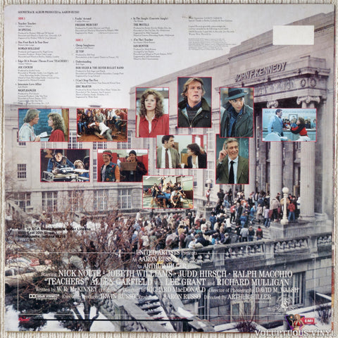 Various – Original Soundtrack From The Motion Picture "Teachers" vinyl record back cover