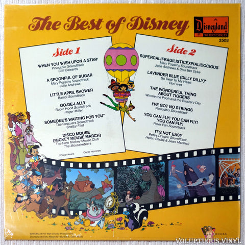 Various ‎– The Best Of Disney Volume Two vinyl record back cover