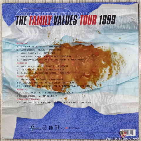 Various ‎– The Family Values Tour 1999 vinyl record back cover