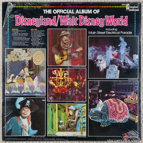 Various – The Official Album Of Disneyland/Walt Disney World vinyl record back cover