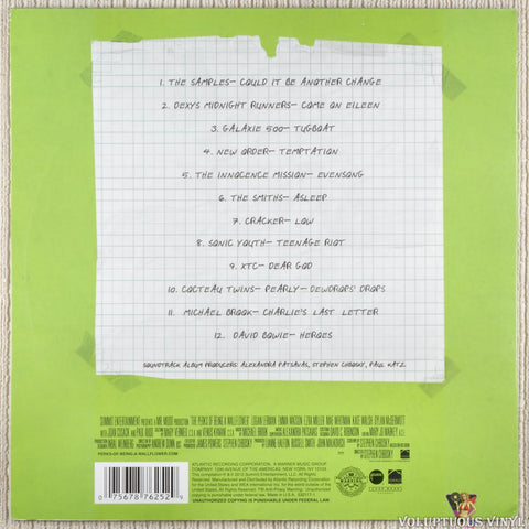 Various ‎– The Perks Of Being A Wallflower vinyl record back cover