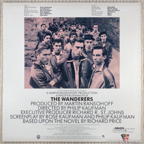 Various ‎– The Wanderers - Original Motion Picture Soundtrack vinyl record back cover