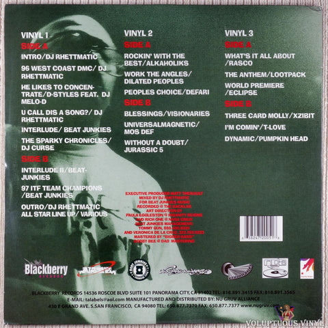 Various ‎– The World Famous Beat Junkies Volume 2 vinyl record back cover