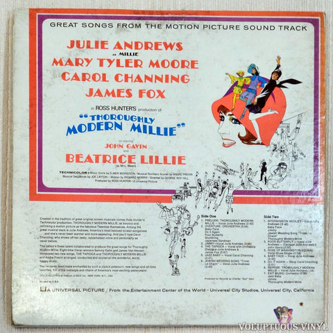 Various ‎– Thoroughly Modern Millie vinyl record back cover