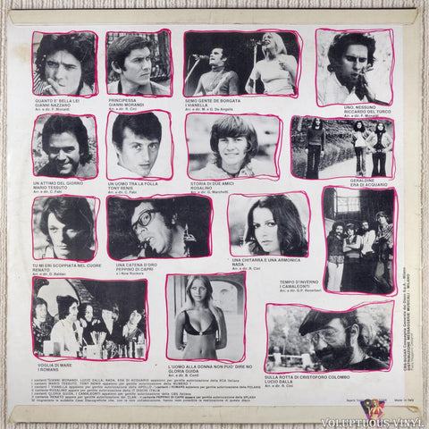 Various ‎– Un Disco Per L'Estate 1972 vinyl record back cover