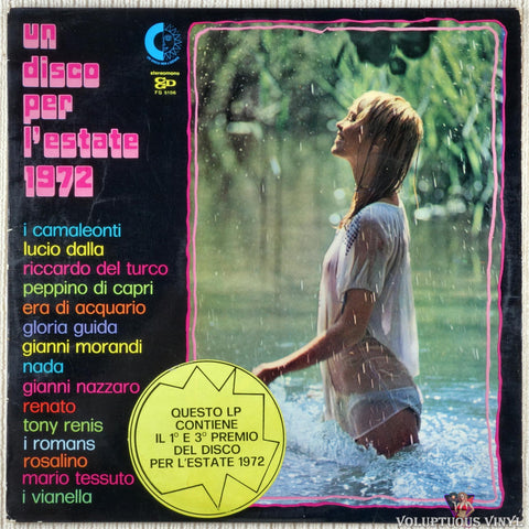 Various ‎– Un Disco Per L'Estate 1972 vinyl record front cover
