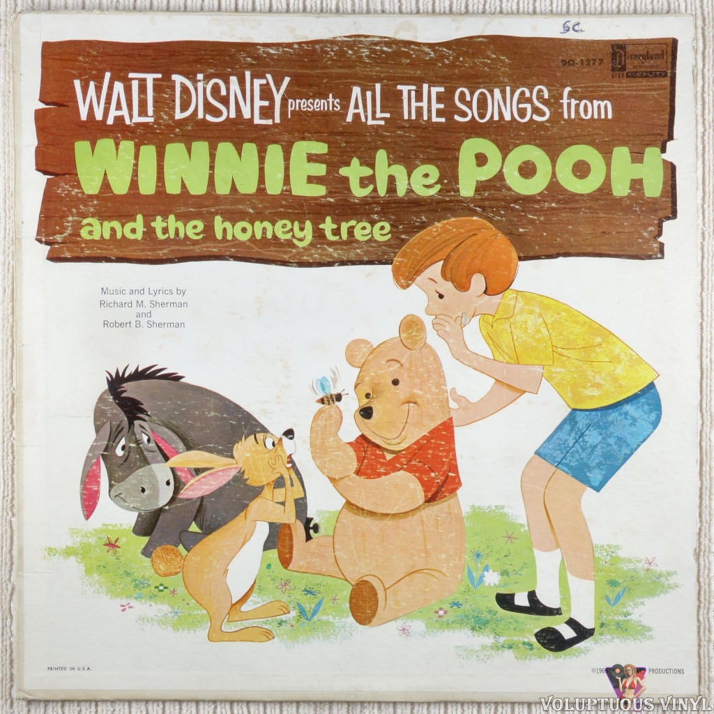 Various – Walt Disney Presents All The Songs From Winnie The Pooh And The Honey Tree vinyl record front cover