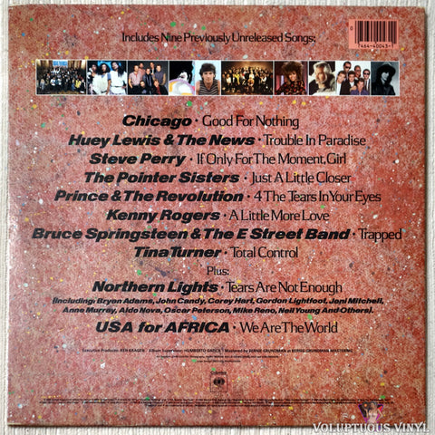 Various ‎– We Are The World vinyl record back cover