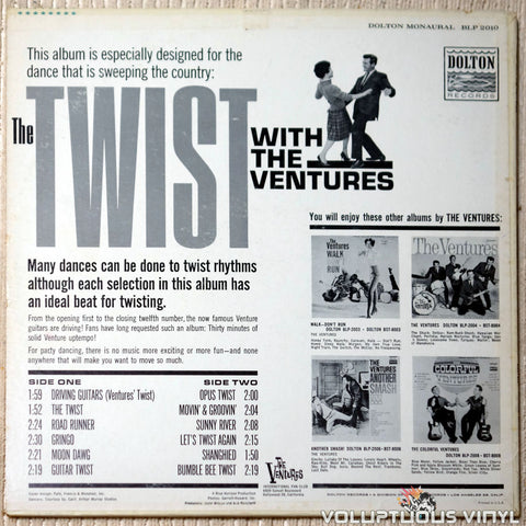 The Ventures ‎– Twist With The Ventures vinyl record back cover
