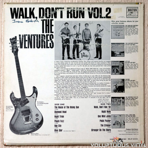 The Ventures ‎– Walk, Don't Run Vol. 2 - Vinyl Record - Back Cover