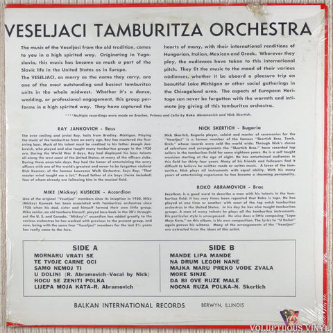 Veseljaci Tamburitza Orchestra ‎– Veseljaci Tamburitza Orchestra vinyl record back cover