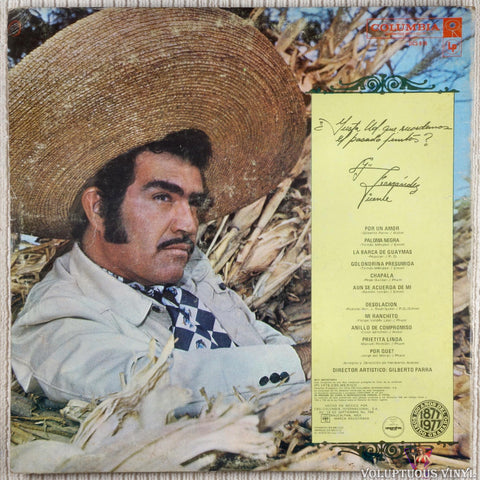 Vicente Fernandez ‎– ¿Gusta Usted? Joyas Rancheras Al Estilo De Vincente Fernandez vinyl record back cover