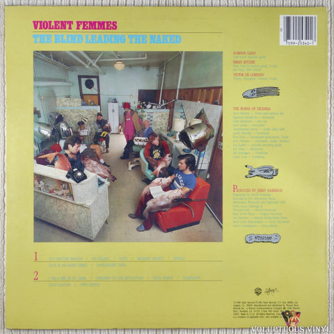 Violent Femmes ‎– The Blind Leading The Naked vinyl record back cover