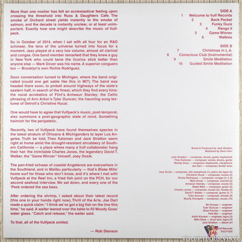 Vulfpeck ‎– Thrill Of The Arts vinyl record back cover