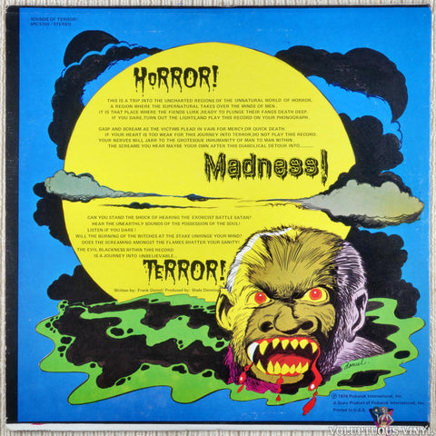 Wade Denning & Frank Daniel ‎– Monster Mash, Sounds Of Terror vinyl record back cover