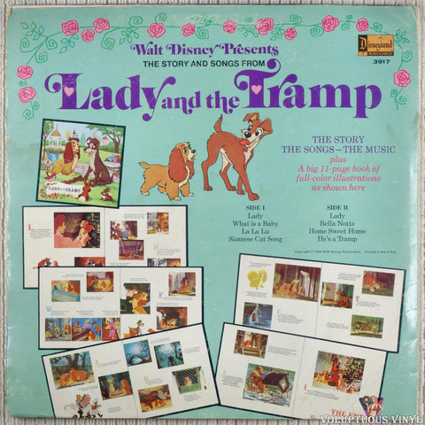 Unknown Artist ‎– Walt Disney Presents The Story And Songs From Lady And The Tramp vinyl record back cover