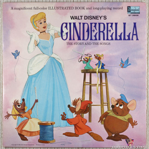 Various ‎– Walt Disney's Cinderella vinyl record front cover