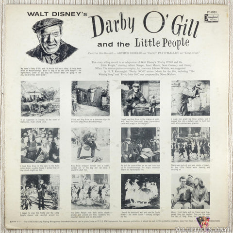 Arthur Shields, Pat O'Malley – Walt Disney's Story Of Darby O'Gill And The Little People vinyl record back cover