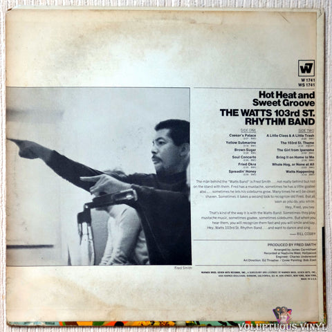 The Watts 103rd Street Rhythm Band ‎– Hot Heat And Sweet Groove vinyl record back cover