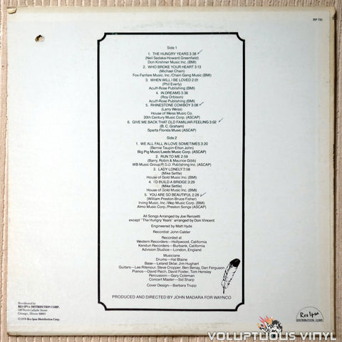 Wayne Newton ‎– Tomorrow - Vinyl Record - Back Cover