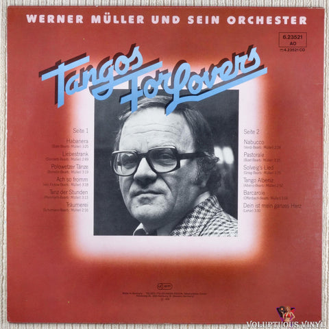 Werner Müller Und Sein Orchester – Tangos For Lovers vinyl record back cover
