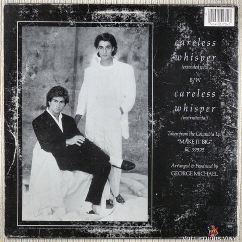 Wham! Featuring George Michael – Careless Whisper vinyl record back cover