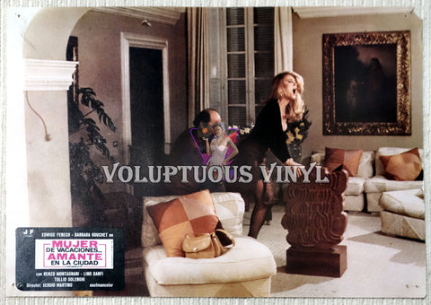 Wife On Vacation... Lover In Town - Spain Lobby Card - Barbara Bouchet getting spanked