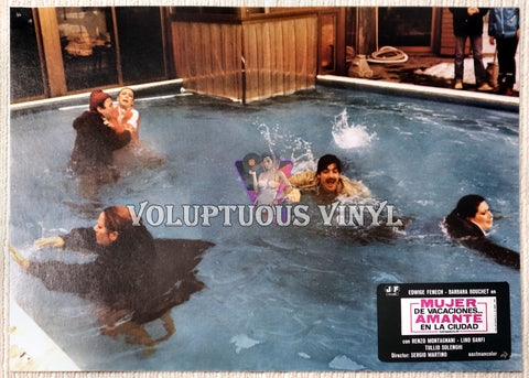 Wife On Vacation... Lover In Town - Spain Lobby Card - pool party