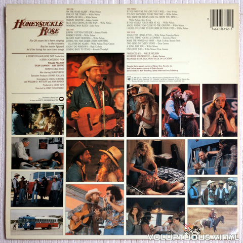 Willie Nelson & Family ‎– Honeysuckle Rose - Vinyl Record - Back Cover