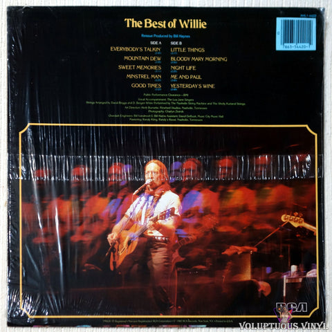 Willie Nelson ‎– The Best Of Willie vinyl record back cover