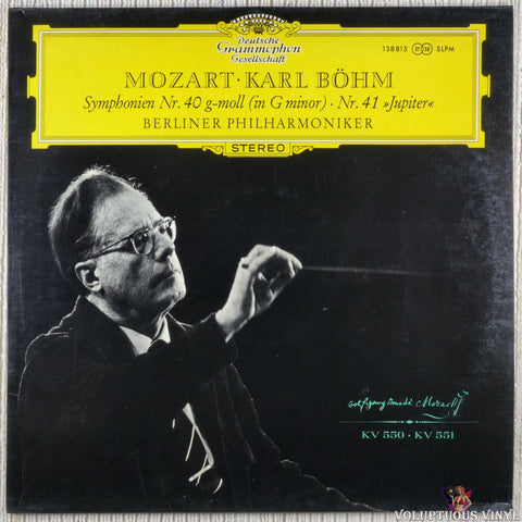 Wolfgang Amadeus Mozart • Karl Böhm, Berliner Philharmoniker – Symphonien Nr. 40 G-Moll (In G Minor) Nr. 41 Jupiter vinyl record front cover