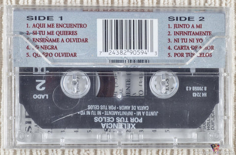 Xelencia – Por Tus Celos cassette tape back cover