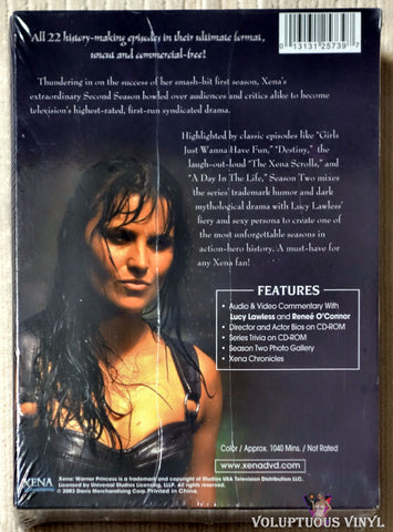 Xena Warrior Princess - Season Two DVD back cover