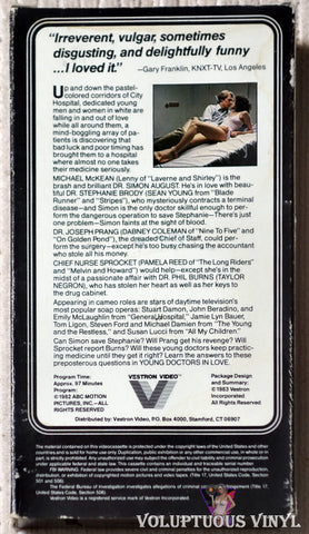 Young Doctors In Love VHS back cover