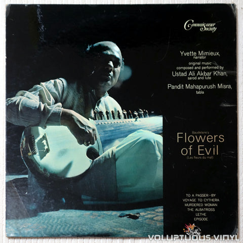 Yvette Mimieux & Ustad Ali Akbar Khan ‎– Baudelaire’s Flowers Of Evil - Vinyl Record - Back Cover