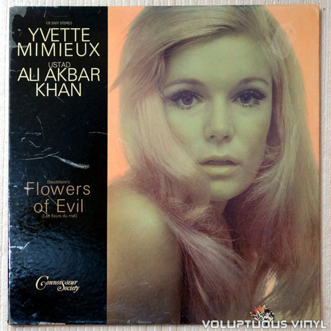 Yvette Mimieux & Ustad Ali Akbar Khan ‎– Baudelaire’s Flowers Of Evil - Vinyl Record - Front Cover